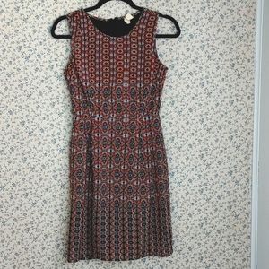 Pink Abstract Patterned Sheath Dress Japna Small